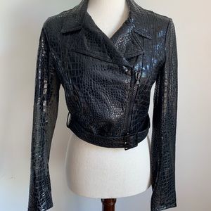 Bluemarine lamb leather biker jacket